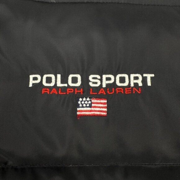 Vintage Polo Sport Ralph Lauren Down Puffer Vest Men Size L Black (24x24”) Basic - Picture 8 of 12